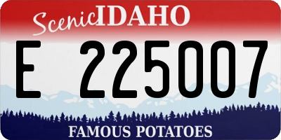 ID license plate E225007