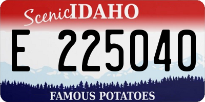 ID license plate E225040