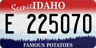 ID license plate E225070