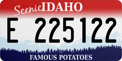 ID license plate E225122