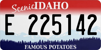ID license plate E225142