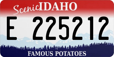ID license plate E225212
