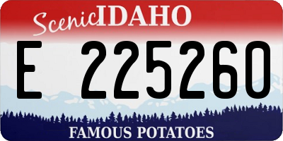 ID license plate E225260