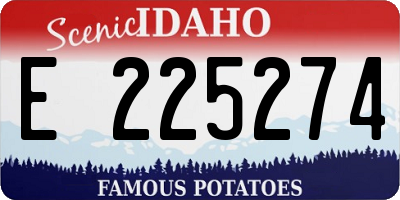 ID license plate E225274