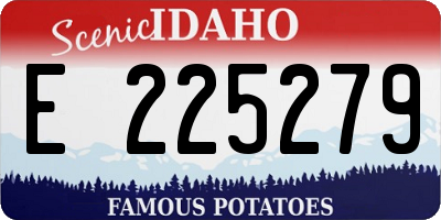 ID license plate E225279