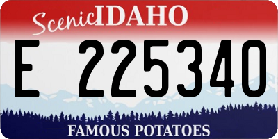 ID license plate E225340