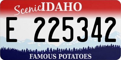 ID license plate E225342