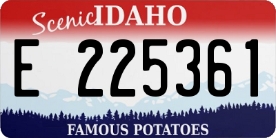 ID license plate E225361