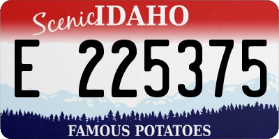 ID license plate E225375