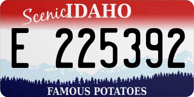 ID license plate E225392