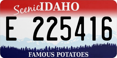 ID license plate E225416