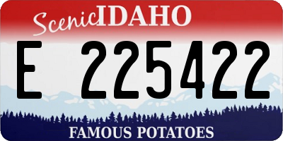 ID license plate E225422