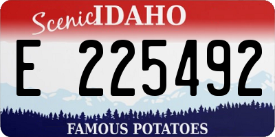ID license plate E225492