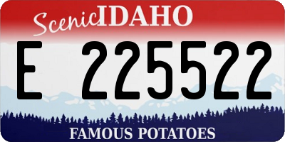 ID license plate E225522