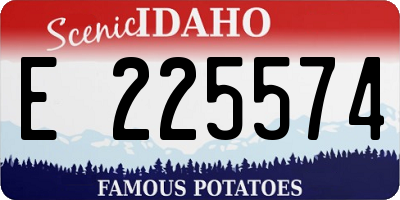 ID license plate E225574