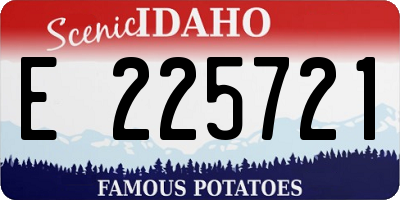 ID license plate E225721