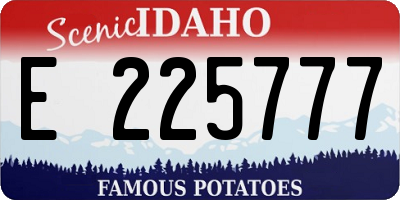 ID license plate E225777