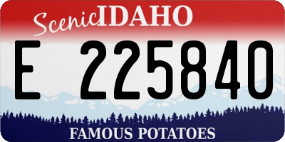 ID license plate E225840
