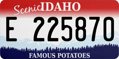 ID license plate E225870