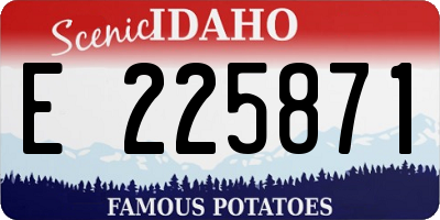 ID license plate E225871