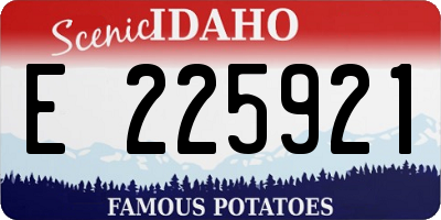 ID license plate E225921