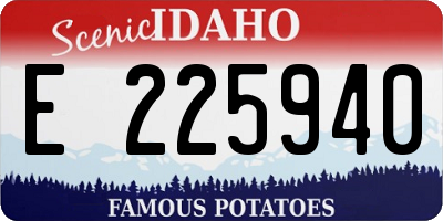 ID license plate E225940