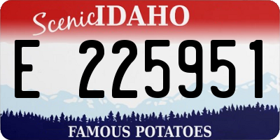 ID license plate E225951