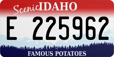 ID license plate E225962