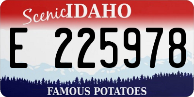 ID license plate E225978