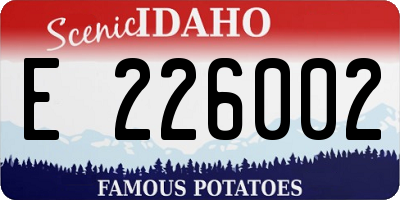 ID license plate E226002