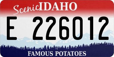 ID license plate E226012