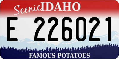 ID license plate E226021