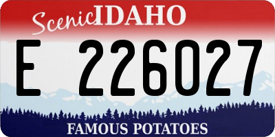 ID license plate E226027