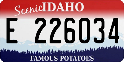 ID license plate E226034