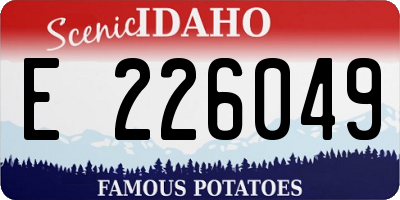 ID license plate E226049