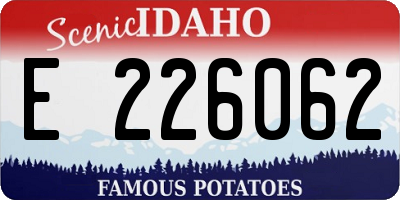 ID license plate E226062