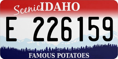 ID license plate E226159