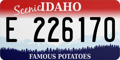 ID license plate E226170