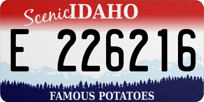 ID license plate E226216