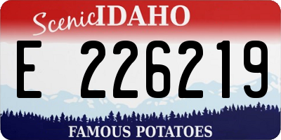 ID license plate E226219