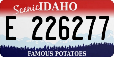 ID license plate E226277