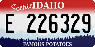 ID license plate E226329