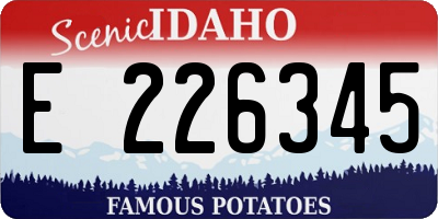 ID license plate E226345