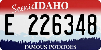 ID license plate E226348