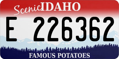 ID license plate E226362