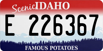 ID license plate E226367