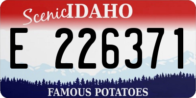 ID license plate E226371