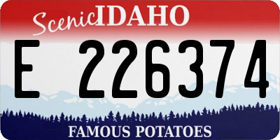 ID license plate E226374