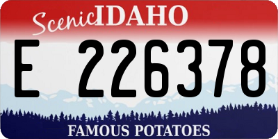 ID license plate E226378