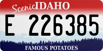ID license plate E226385